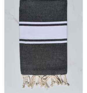 Beach towel Grey slate with wire lurex 