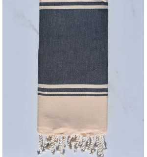 beach towel  RAF-RAF Navy blue and pale yellow 