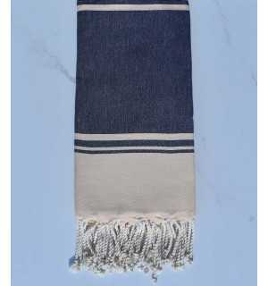 beach towel  RAF-RAF midnight blue and pale yellow 