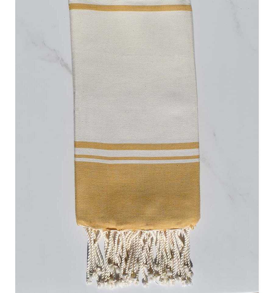 beach towel  RAF-RAF off-white and mustard yellow 
