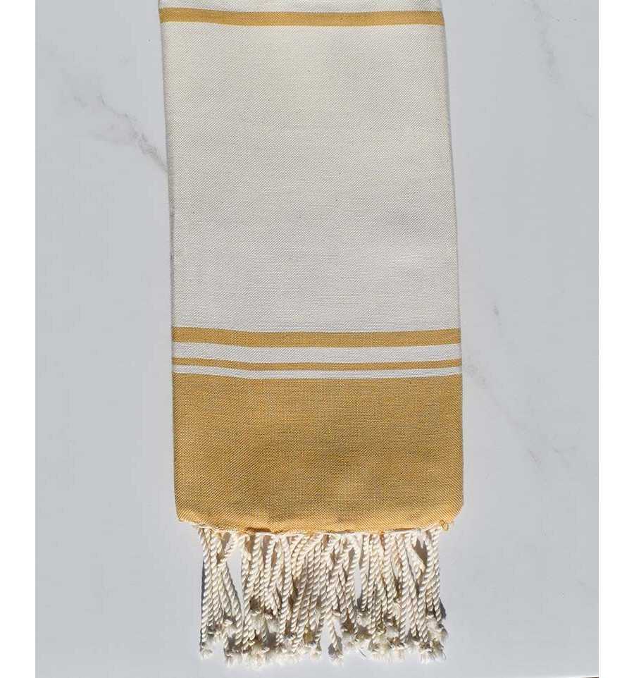 beach towel  RAF-RAF off-white and mustard yellow