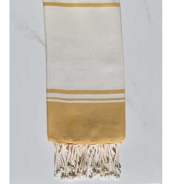 beach towel  RAF-RAF off-white and mustard yellow 
