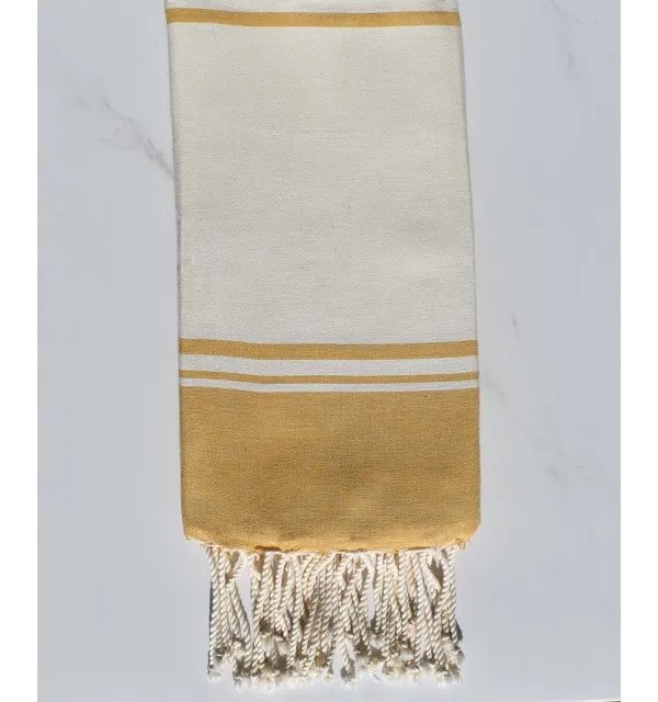 beach towel  RAF-RAF off-white and mustard yellow 