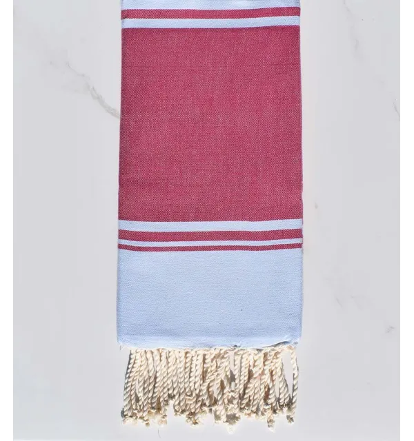 beach towel  RAF-RAF raspberry pink and sky blue 