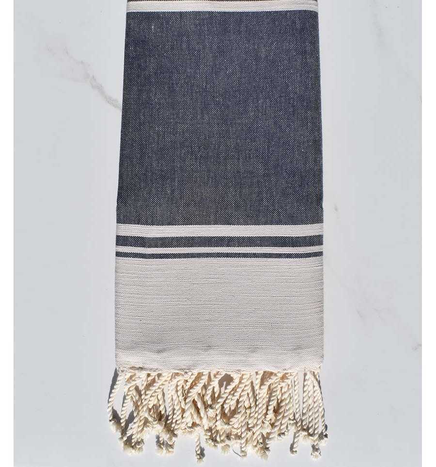 beach towel  RAF-RAF midnight blue and bisque 