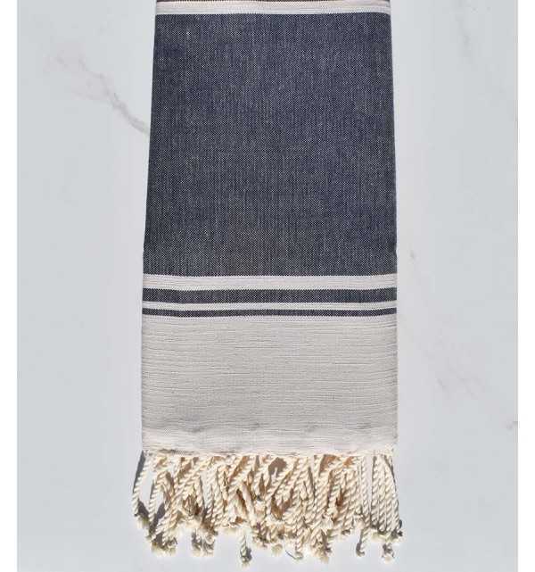 beach towel  RAF-RAF midnight blue and bisque 