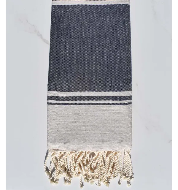 beach towel  RAF-RAF midnight blue and bisque 