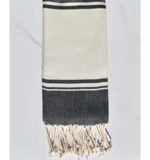 beach towel  RAF-RAF midnight blue and cream white 