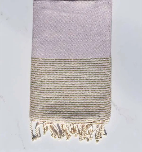 Beach towel lurex powdery pink 