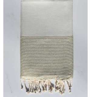 Beach towel lurex flat ecru mixed with golden lurex thread 