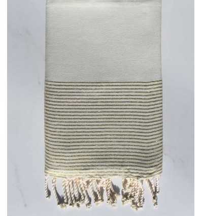 Beach towel lurex flat ecru mixed with golden lurex thread