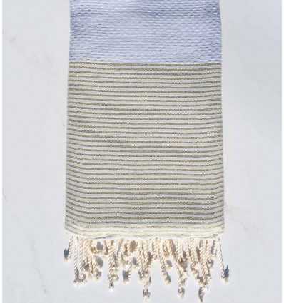 Beach towel lurex Honeycomb mouse grey with golden lurex thread