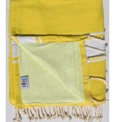beach towel doubled spongeblue, yellow cobalt and yellow lime
