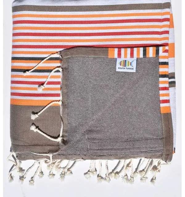 beach towel doubled sponge taupe, red, corundum beige, orange, black 