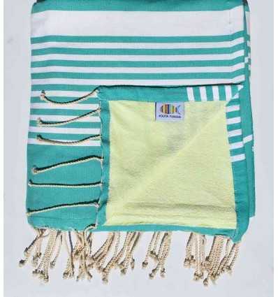 beach towel doubled sponge vert menthe ,vert lime