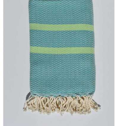 Beach towel chevron turquoise green and anise green