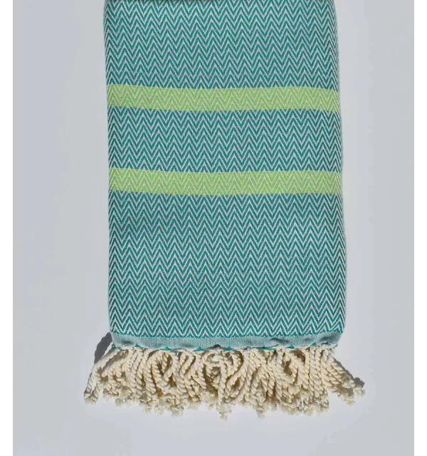 Beach towel chevron turquoise green and anise green 