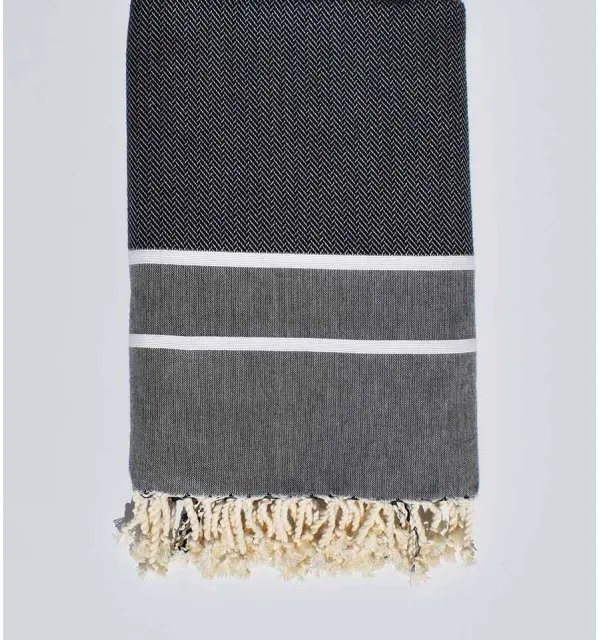 Beach towel chevron blue night 