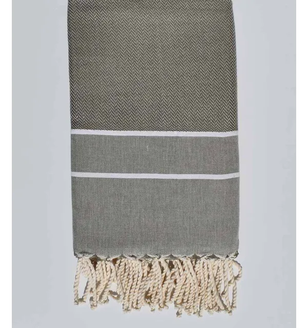 Beach towel chevron pale olive green 