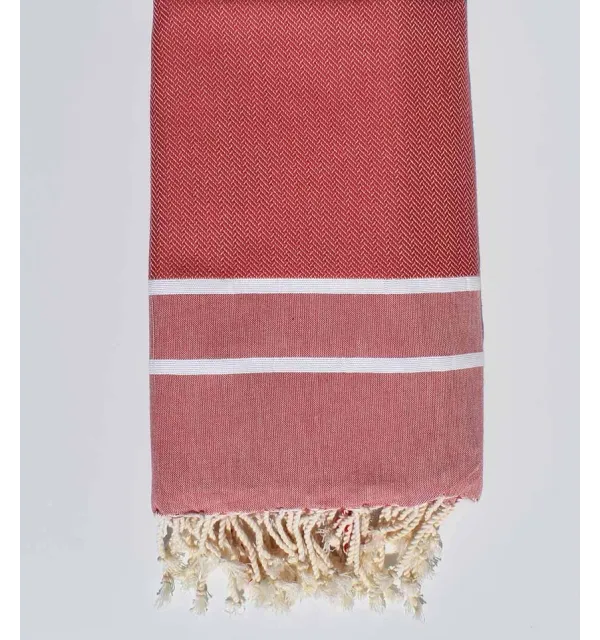 Beach towel chevron raspberry red 