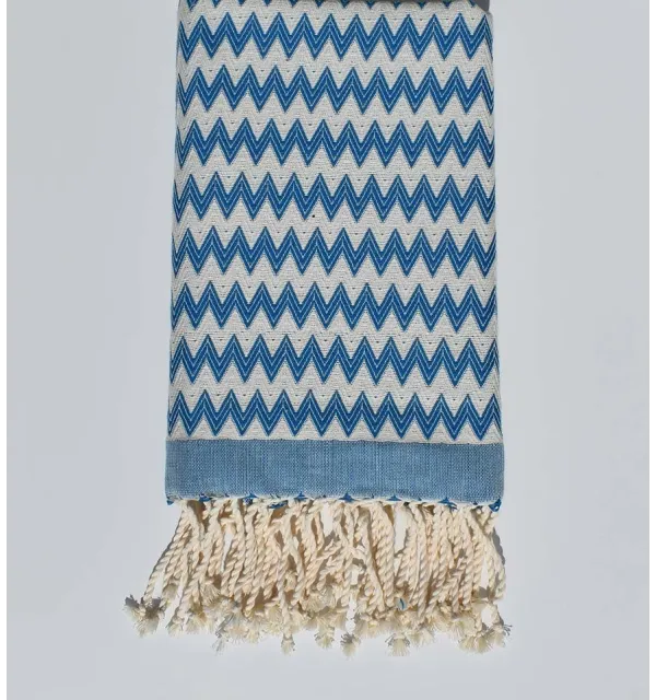 Beach towel zigzag heavenly blue 