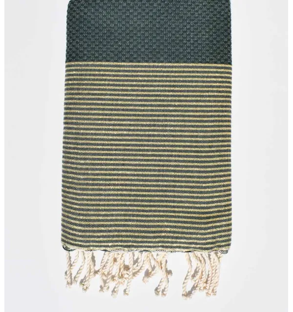 Beach towel lurex Honeycomb dark green 