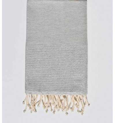 Beach towel lurex light grey with silver lurex thread