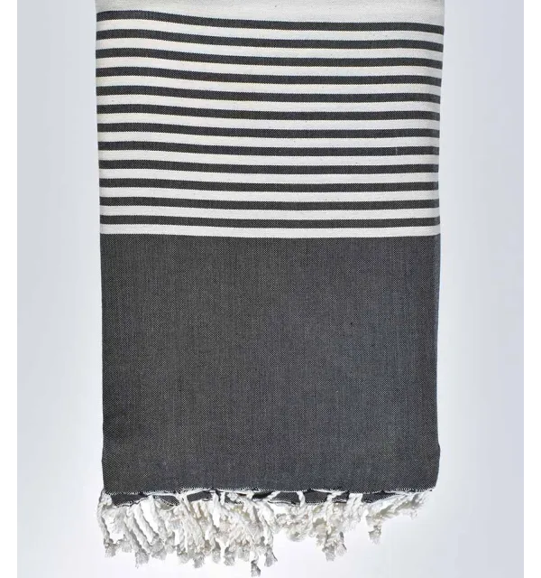 Thrown black and ecru with stripes 