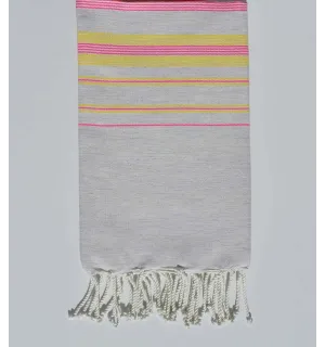 Beach towel fadhila gray apus, pink and yellow 