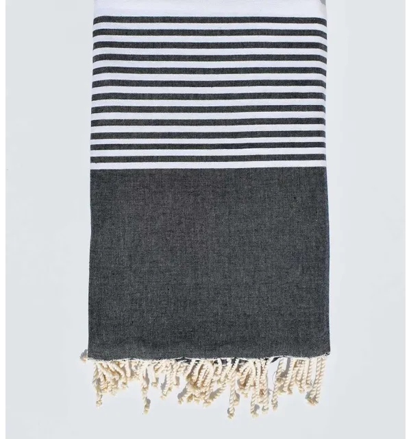 Thrown steel blue night and white with stripes 