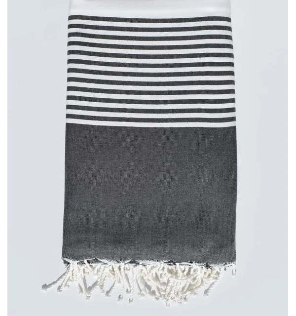 Thrown slate gray and white with stripes 