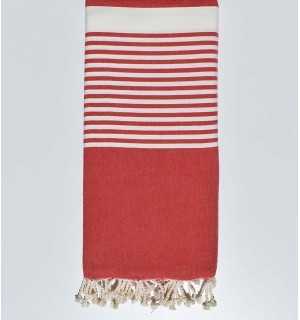 Red throw Fouta Tunisia - 1 2