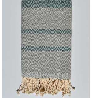 Beach towel chevron green and light gray 