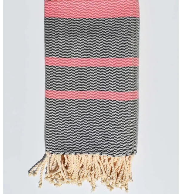 Beach towel chevron dark pink and midnight blue 