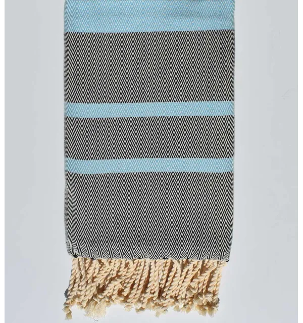 Beach towel chevron blue sky and blue night 