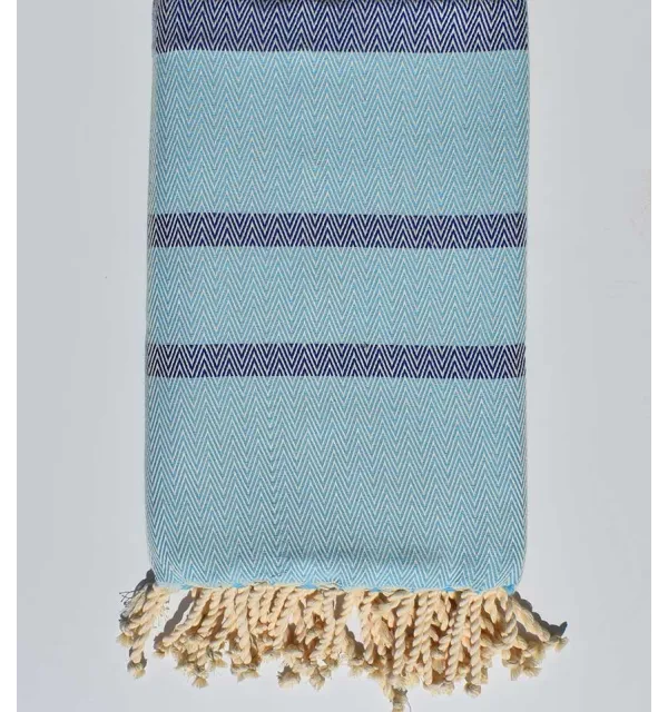 Beach towel chevron Royal blue and blue sky 