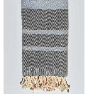 Beach towel chevron blue smoke and blue night 