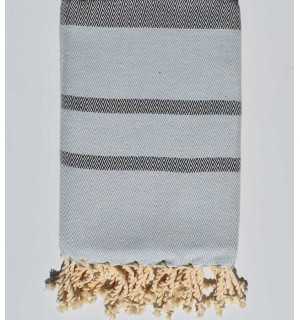 Beach towel chevron Mayan blue and slate blue 