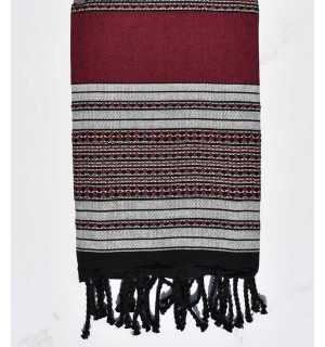 Beach towel arabesque burgundy red 
