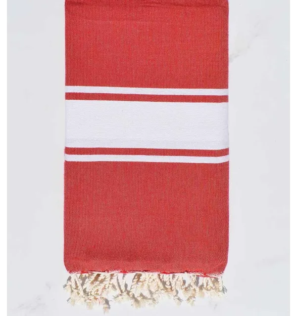 Beach towel red and white 