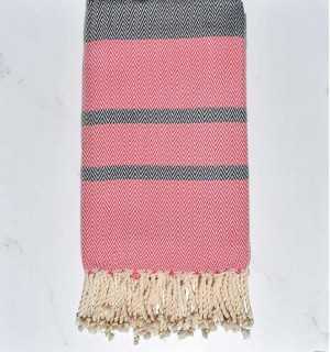 Beach towel chevron pink and midnight blue 