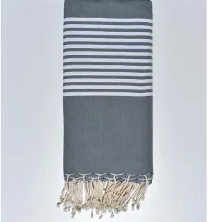 Smokey grey with stripes throw 