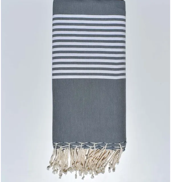 Smokey grey with stripes throw 