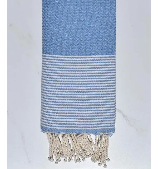 Honeycomb Azure blue white striped 