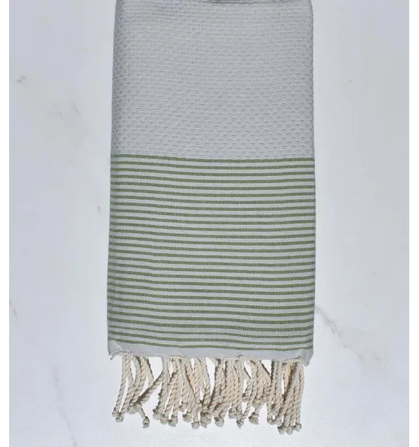 Honeycomb gray with green stripes 