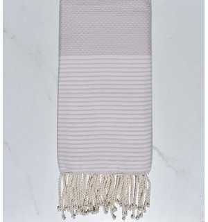 Beach towel Honeycomb pink myrtus striped white 