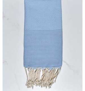 Beach towel Honeycomb blue clear sky striped 