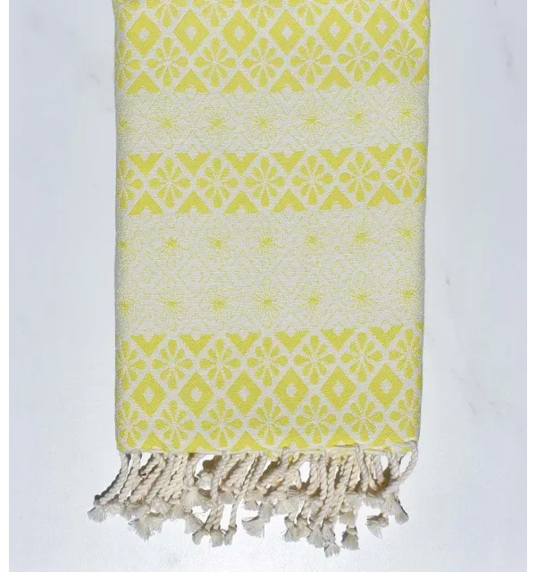 Beach towel flowery lime yellow 
