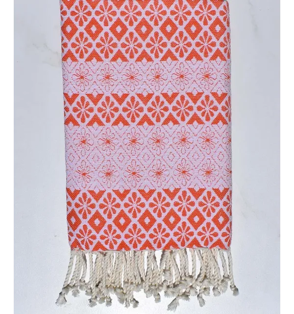 Beach towel flowery orange 
