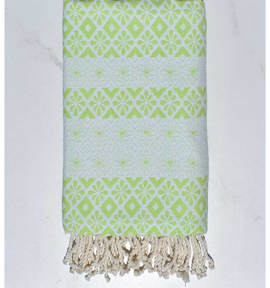 Beach towel flowery light green 